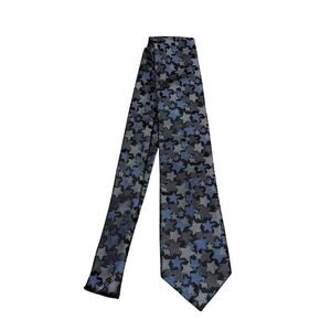 Ted Baker Silk Tie Black, Gray and Blue Star Print